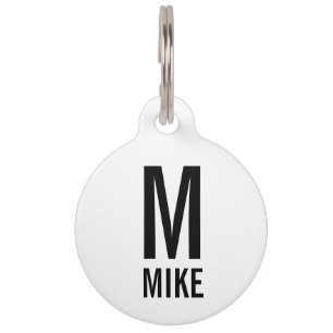 Pet Name and Monogram with Owner's Contact Info Tag