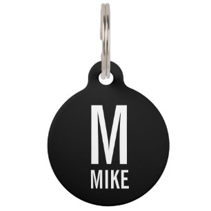 Pet Name and Monogram with QR Code Tag