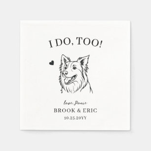  Pet Name Border Collie Lineart Dog Wedding  Napkin