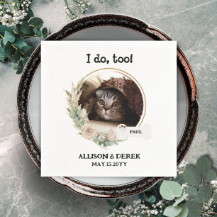 Pet Name Dog Cat Custom Photo Wreath Wedding Napki Napkin