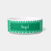 Pet Name Green Three-Tone Diamond Pattern