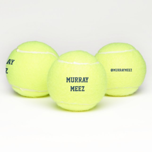 Pet Name & Instagram Handle Tennis Ball Toy - Navy (Multi)