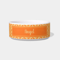Pet Name Orange Three-Tone Diamond Pattern