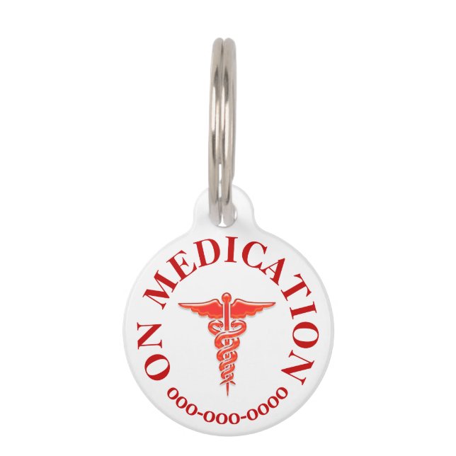 Pet on meds medication ICE vet notification Tag (Front)