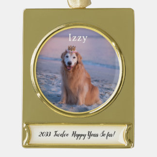 Pet Our Years Together Custom Gold Plated Banner Ornament
