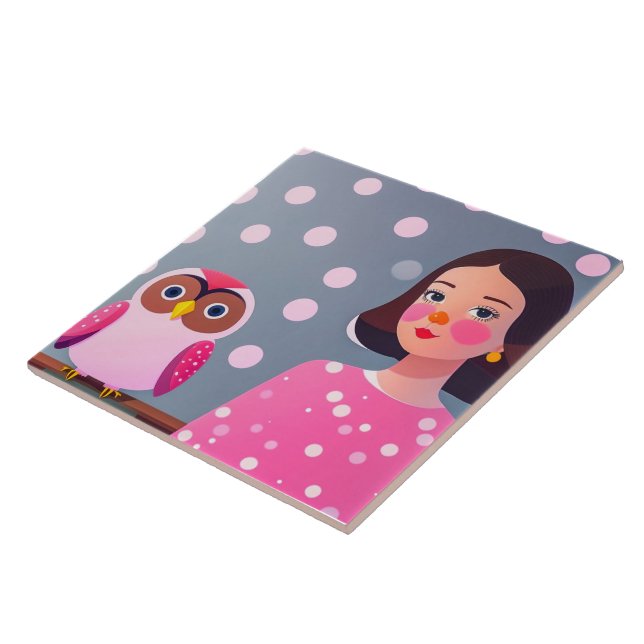 Pet Owl Ceramic Tile (Side)