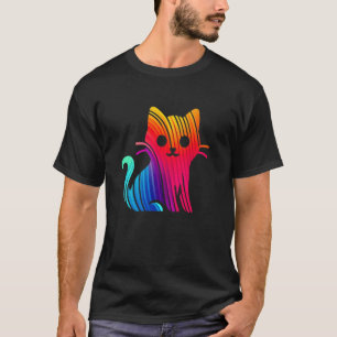 Pet Owner Kitten Lover Colourful Silhouette Cute C T-Shirt