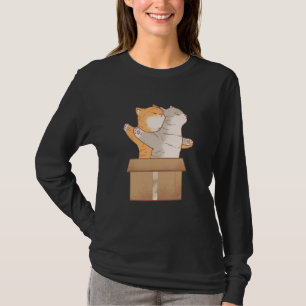 Pet Owners Cute Brown Grey Cat Hugged Up In Box T-Shirt
