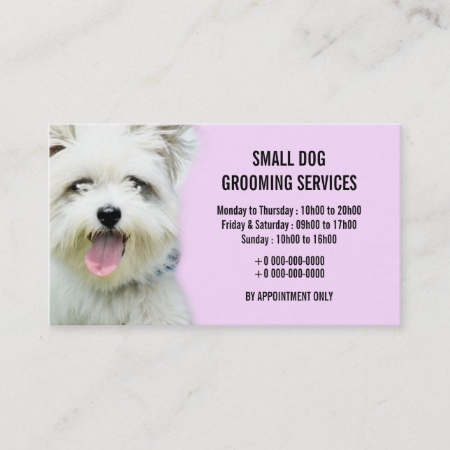Pet parlour dog grooming | Personalise Business Card (Front)