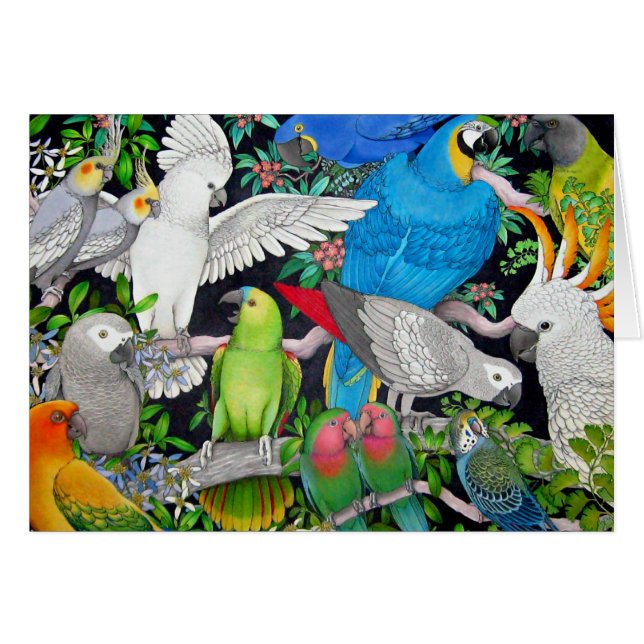 Pet Parrots of the World Card (Front Horizontal)
