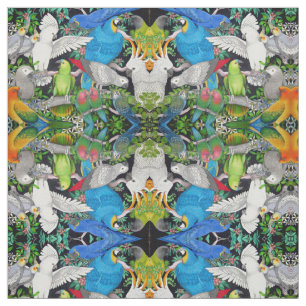 Pet Parrots of the World  Fabric