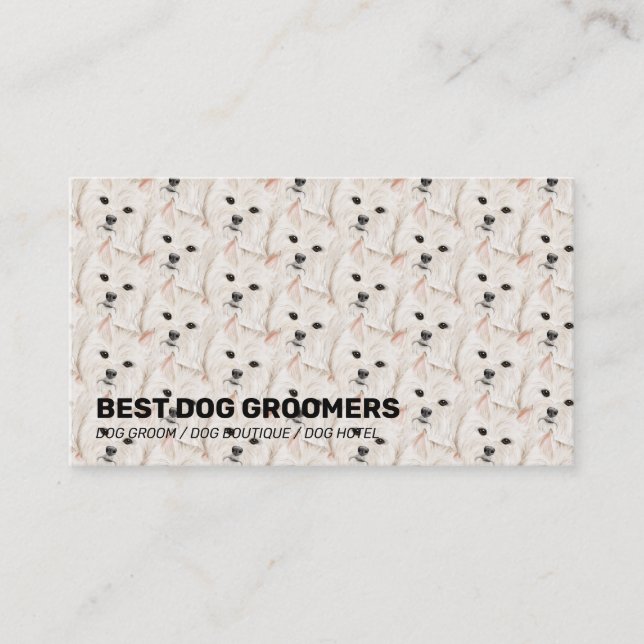 Pet Pattern West Highland Terrier Dog Business Card (Front)