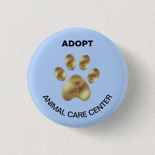 Pet paw animal care centre 3 cm round badge