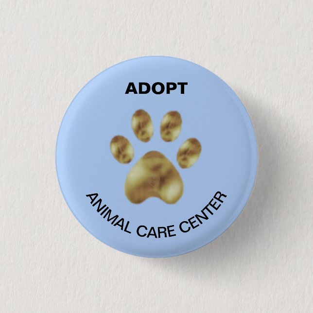 Pet paw animal care centre 3 cm round badge (Front)