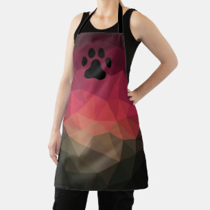 Pet paw, animal footprint, colourful design apron