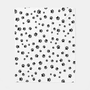 Pet Paw - Car or Dog Seamless Pattern Fleece Blanket