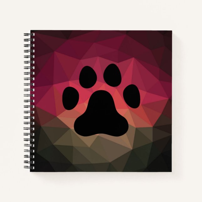 Pet paw print, cat/dog footprint pattern notebook (Front)