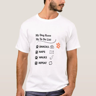 Pet Paw Print Checklist Dog Cat Owner Art T-Shirt