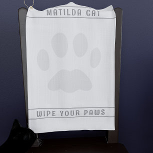 Pet Paw Print Custom White Golf Towel