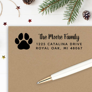 Pet Paw Print   Family Return Address Self-inking Stamp