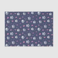 Pet Paw Print Heart Doodle Pattern Valentine's Day