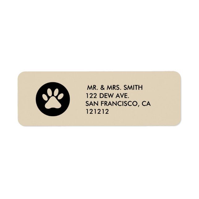 Pet Paw Print Holiday Return Address (Front)