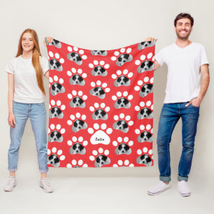 Pet Paw Print Pawprint Photo Fleece Blanket