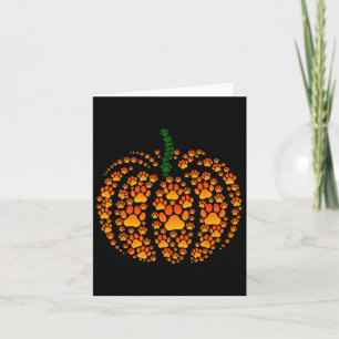 Pet Paw Print Pumpkin Paw Pumpkin Fall Thanksgivin Card
