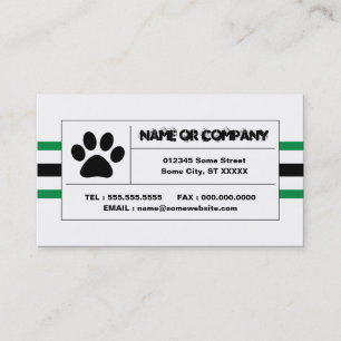 pet paw stripes business card