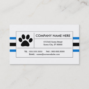 pet paw stripes business card