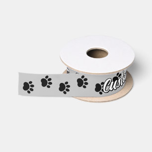 Pet Paws Pattern Satin Ribbon