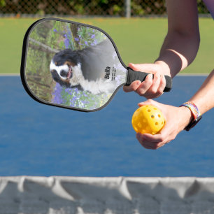 Pet Photo 2 Image Personalised Dog Name Custom Pickleball Paddle