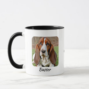 Pet Photo Basset Hound Brown Personalise Mug