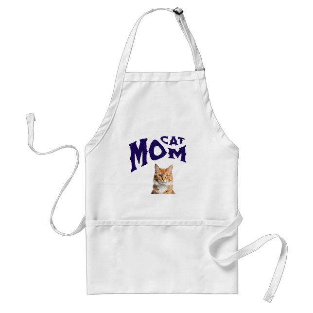 Pet Photo Cat Mum Typography Personalise Standard Apron (Front)