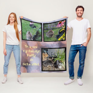 pet photo collage - 3 pictures fleece blanket