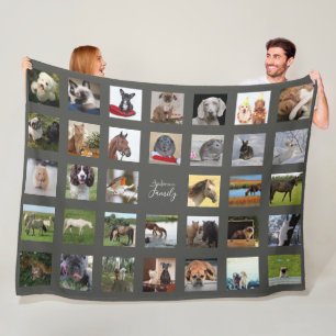 PET Photo Collage Blanket - Keepsake/Memorial Grey