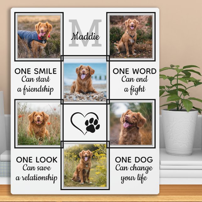 Pet Photo Collage Dog Lover Quote Unique Keepsake Plaque (Creator Uploaded)