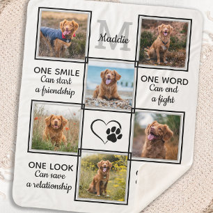 Pet Photo Collage Dog Lover Quote Unique Keepsake Sherpa Blanket