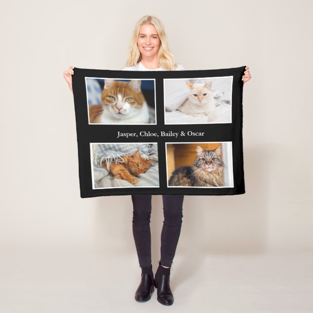 Pet Photo Collage  Fleece Blanket (In Situ)