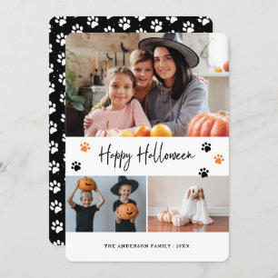 Pet Photo Collage Happy Halloween Card