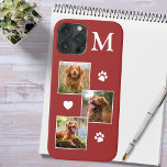 Pet Photo Collage Modern Orange Dog iPhone 12 Pro Case<br><div class="desc">Now you can carry your best friend with you wherever you go with this custom dog pet photo iPhone case . This 3 photo collage with heart and paw print design is trendy, elegant, cool and cute. Customize with your favorite dog photo, cat photo, or any pet with paws !...</div>