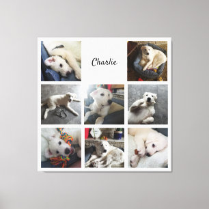 Pet Photo Collage Montage Cute Dog or Cat Canvas Print