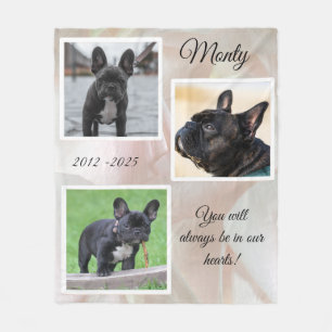 Pet photo collage - pearl fleece blanket