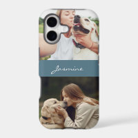 Pet Photo Collage Teal Blue