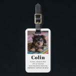 Pet Photo Contact Information Luggage Tag<br><div class="desc">Photo crate tag for your pet; Emergency contact details on the back</div>