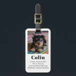 Pet Photo Contact Information Luggage Tag<br><div class="desc">Photo crate tag for your pet; Emergency contact details on the back</div>