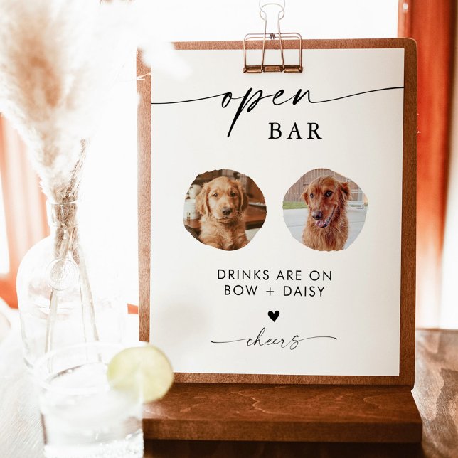 Pet Photo Drink Sign | Wedding Open Bar Sign (Creator Uploaded)