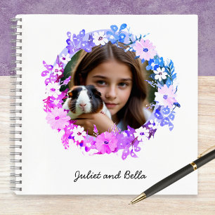 Pet Photo Floral Personalised Notebook