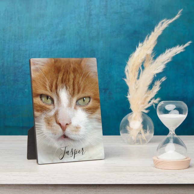 Pet Photo Handwritten Script Plaque (Side)