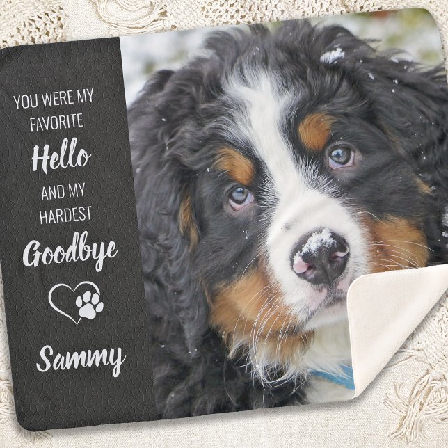 Pet Photo Memorial - Add Your Photo - Dog Photo Sherpa Blanket (Creator Uploaded)